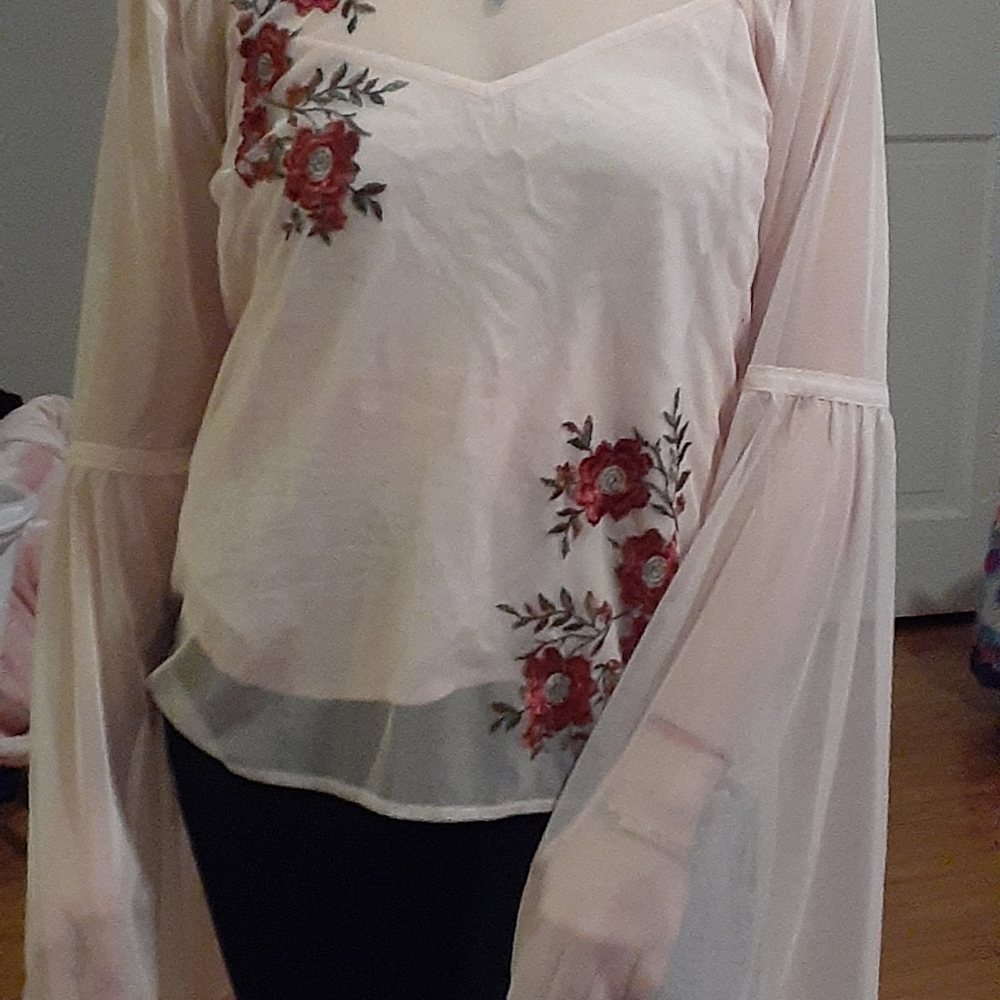 Hollister sheer pink t-shirt